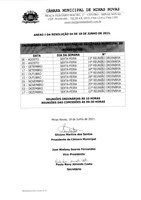 Calendário das Reuniões Ordinárias da Câmara Municipal de Minas Novas (Exercício de 2021) - 02º Semestre