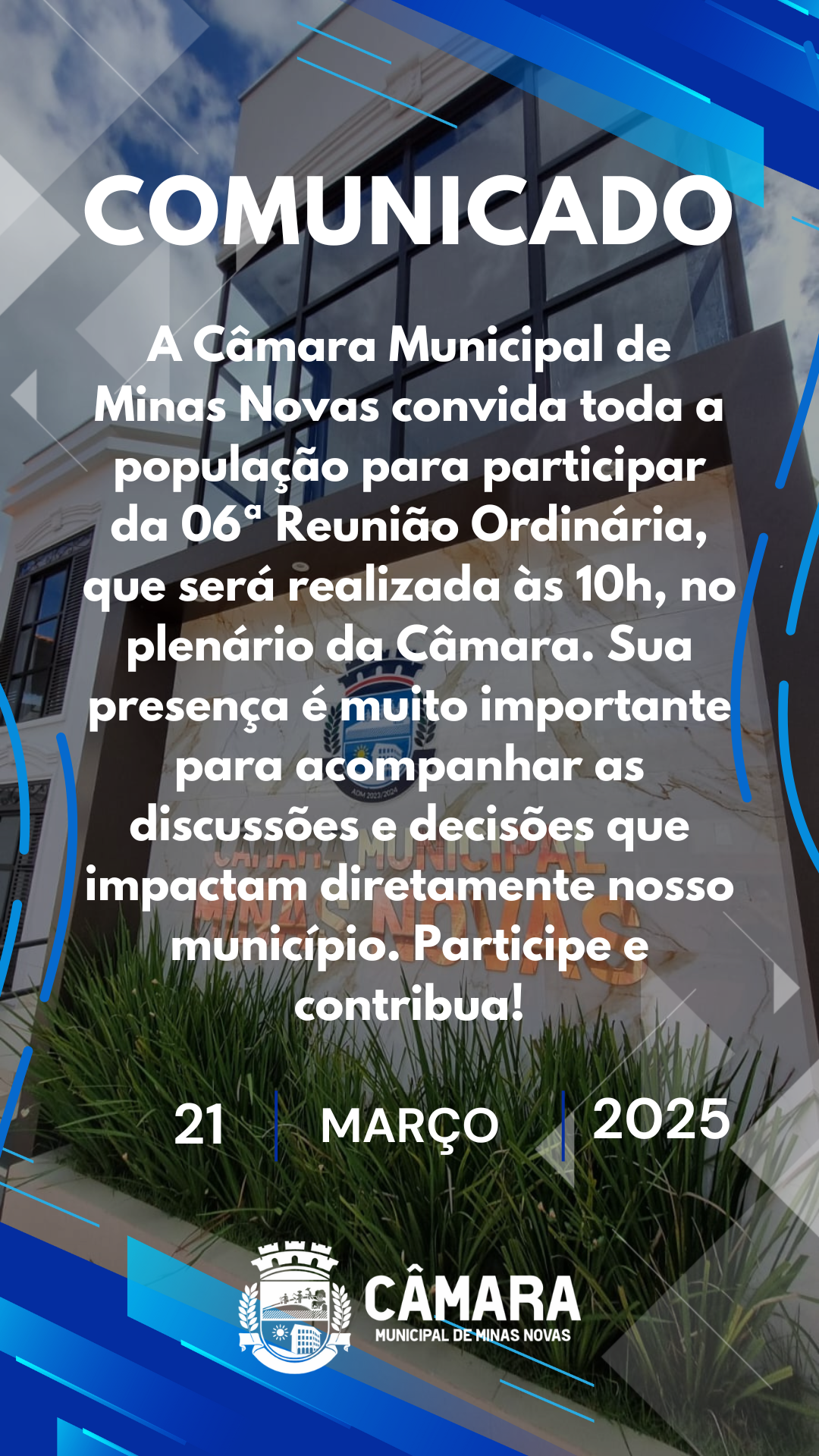 Convite para 06ª Reunião Ordinária de 2025
