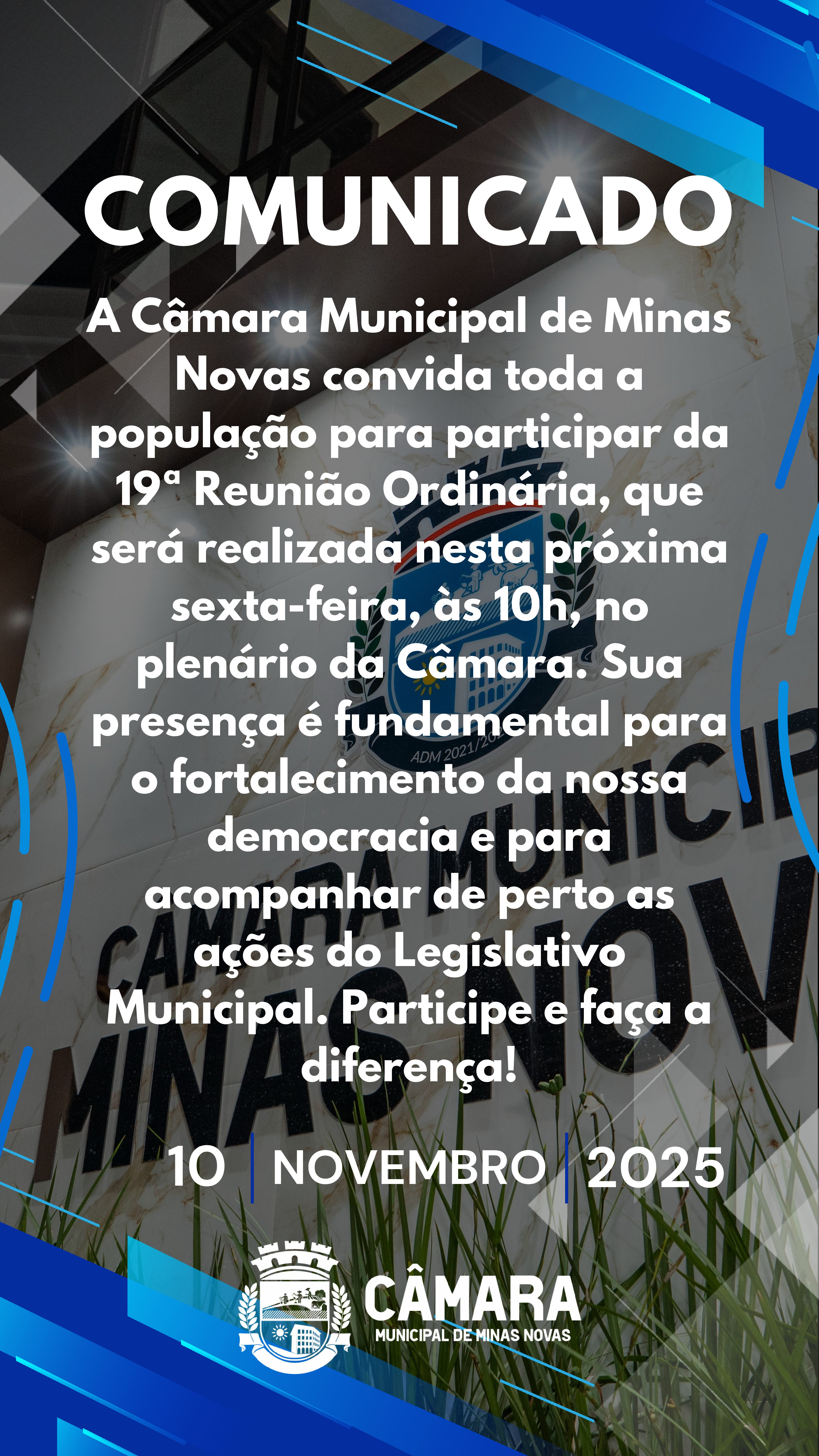 Convite para a 19ª Reunião Ordinária de 2025