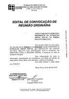 Edital de Convocação de Reunião Ordinária da Fundação Minas Novas - Hospital Dr. Badaró Júnior