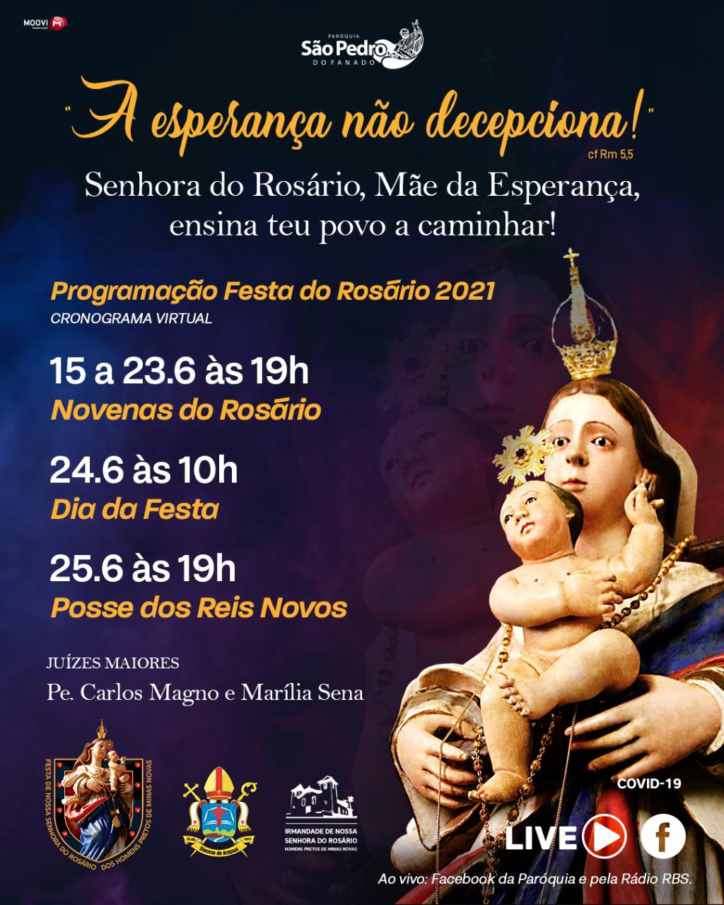 Programação da Festa do Rosário em Minas Novas - 2021