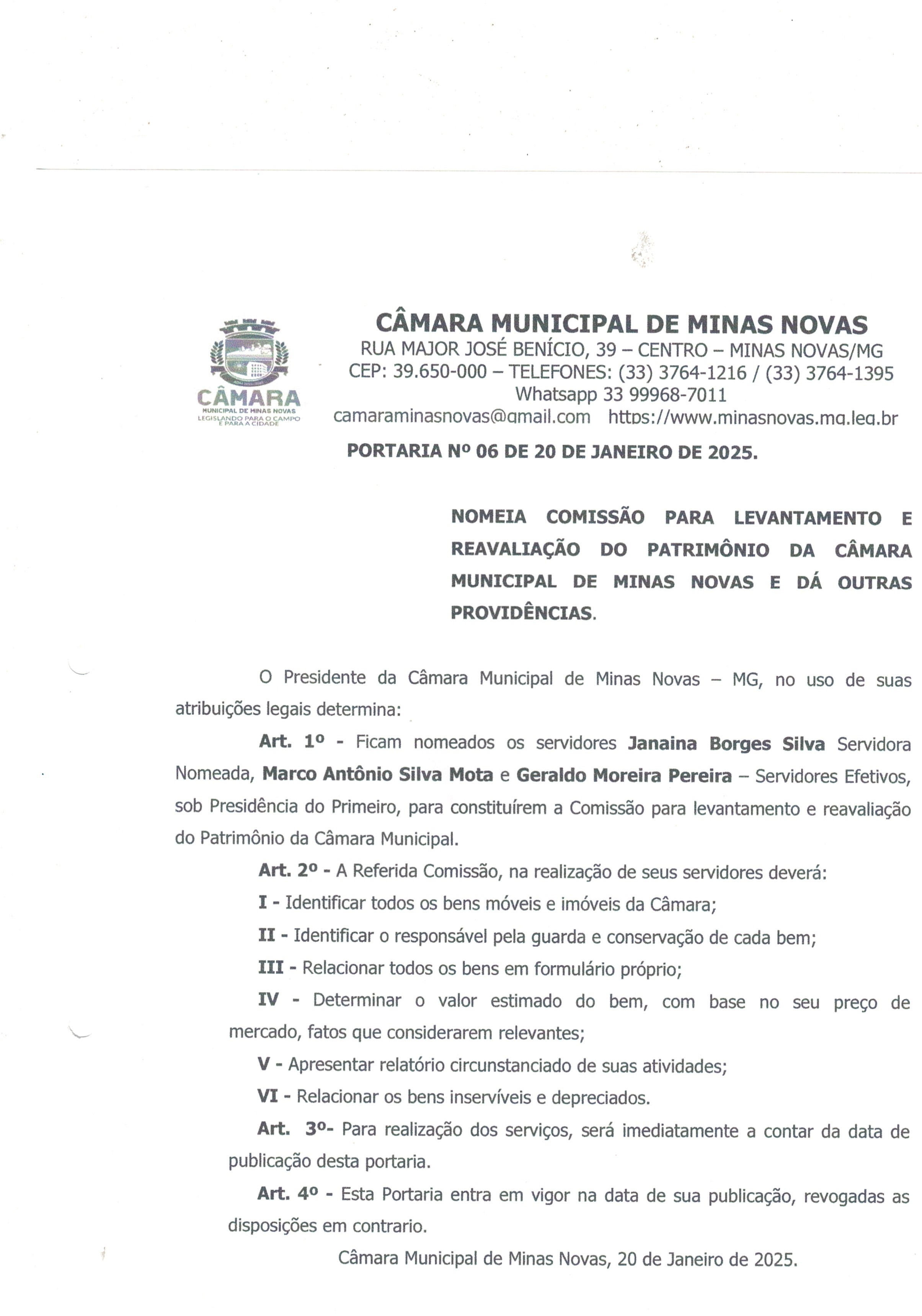 Portaria n° 06 de 2025