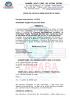 Edital de Licitação para Registro de Preço - Processo Administrativo nº 11 de 2023 - Pregão Presencial nº 04 de 2023